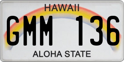 HI license plate GMM136