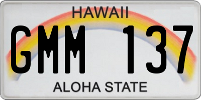 HI license plate GMM137