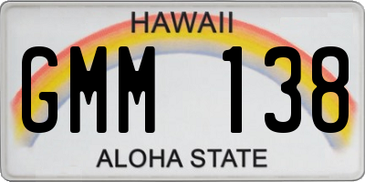 HI license plate GMM138
