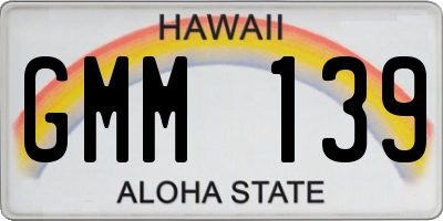 HI license plate GMM139