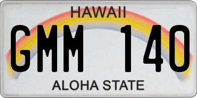 HI license plate GMM140
