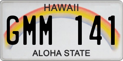HI license plate GMM141