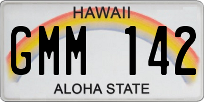 HI license plate GMM142