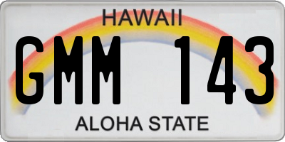 HI license plate GMM143