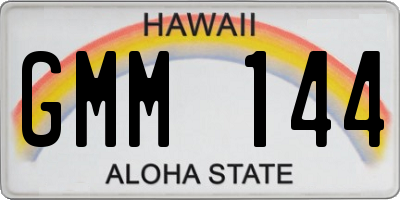 HI license plate GMM144