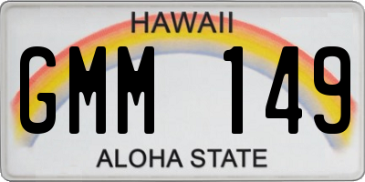 HI license plate GMM149