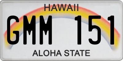 HI license plate GMM151