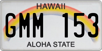 HI license plate GMM153