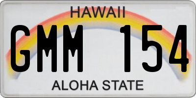 HI license plate GMM154