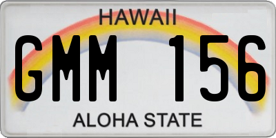 HI license plate GMM156