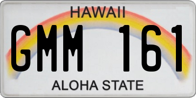 HI license plate GMM161