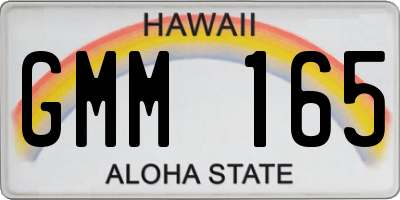 HI license plate GMM165