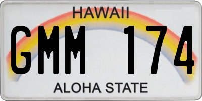 HI license plate GMM174