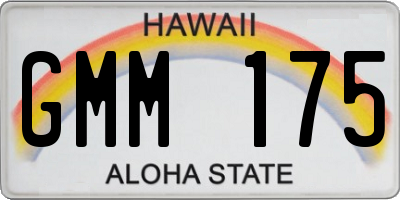 HI license plate GMM175