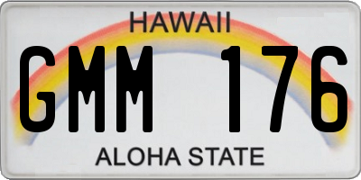 HI license plate GMM176