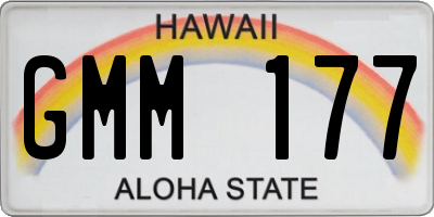 HI license plate GMM177