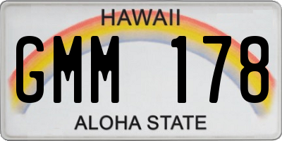 HI license plate GMM178
