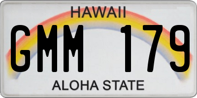 HI license plate GMM179