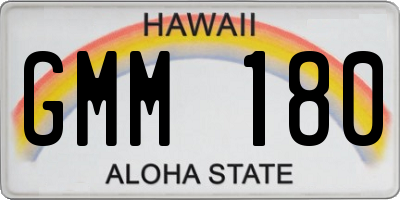 HI license plate GMM180