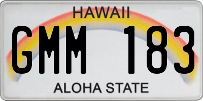 HI license plate GMM183