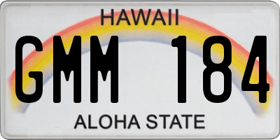 HI license plate GMM184