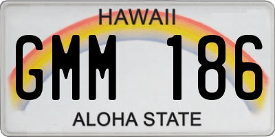HI license plate GMM186