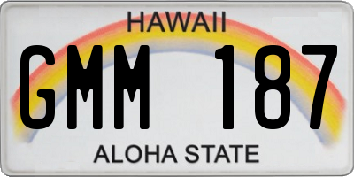 HI license plate GMM187