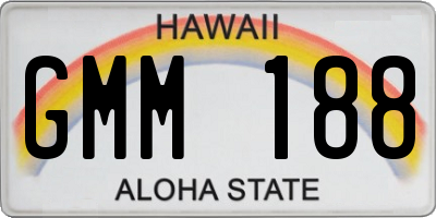 HI license plate GMM188