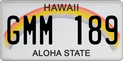 HI license plate GMM189