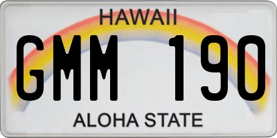 HI license plate GMM190