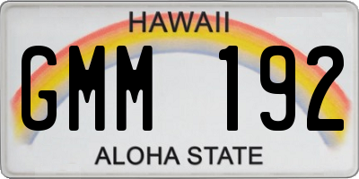 HI license plate GMM192