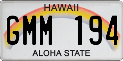 HI license plate GMM194