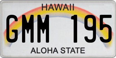 HI license plate GMM195