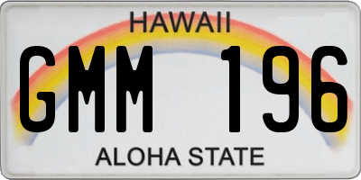 HI license plate GMM196