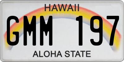 HI license plate GMM197
