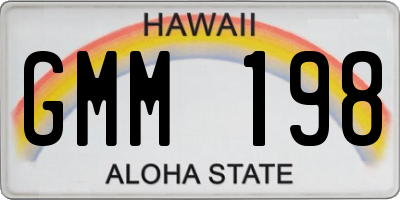 HI license plate GMM198
