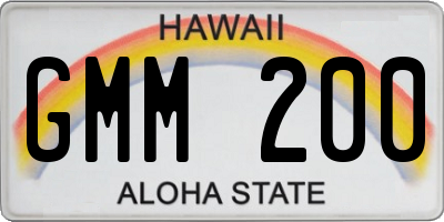 HI license plate GMM200