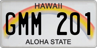 HI license plate GMM201