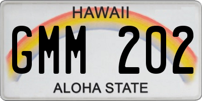 HI license plate GMM202