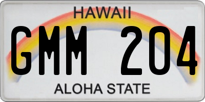 HI license plate GMM204