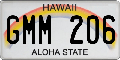 HI license plate GMM206