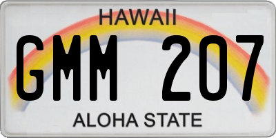 HI license plate GMM207