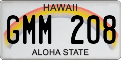 HI license plate GMM208