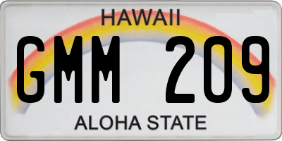 HI license plate GMM209