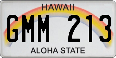 HI license plate GMM213