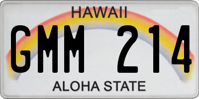 HI license plate GMM214