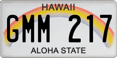 HI license plate GMM217