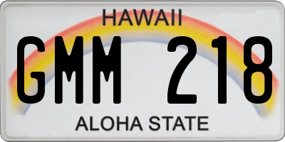 HI license plate GMM218