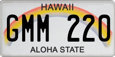 HI license plate GMM220