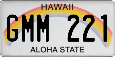HI license plate GMM221